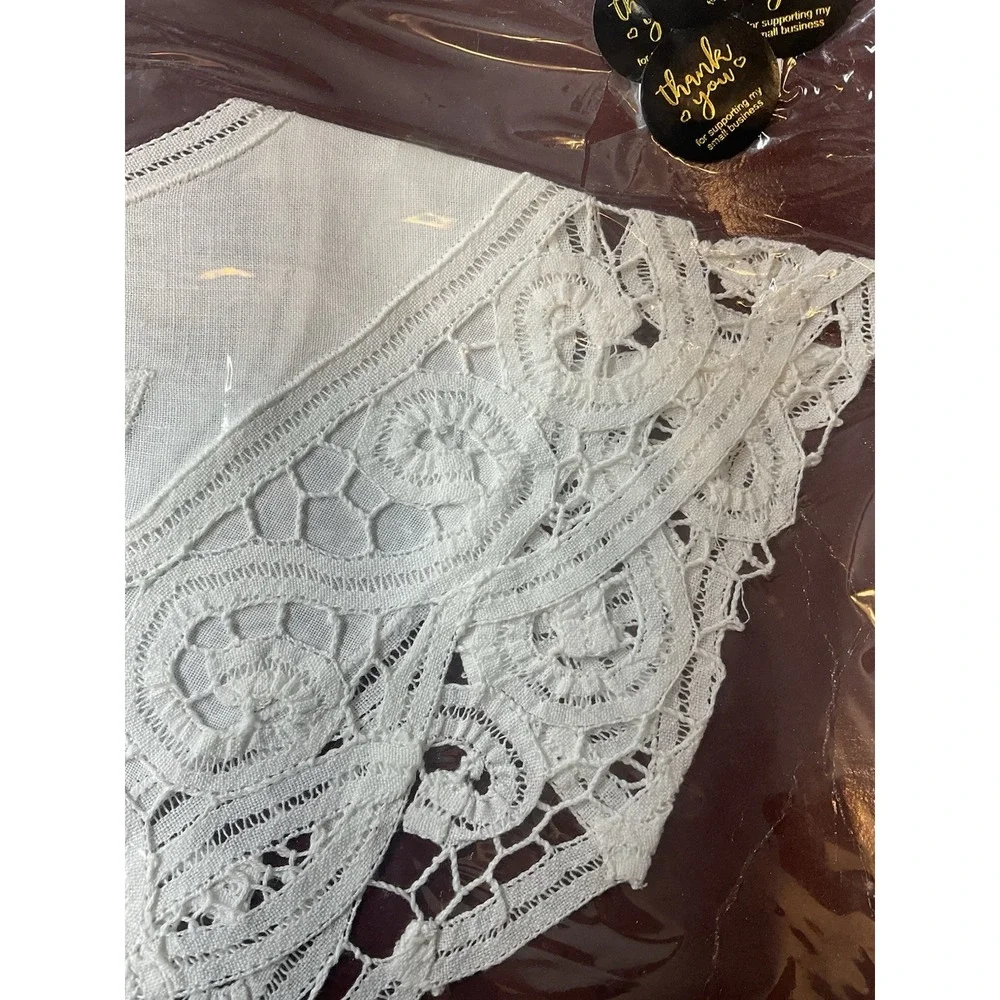 Vtg Cotton Collar Neck Clothing Trim Lace Fabric DIY Costume Clothing Dress Deco